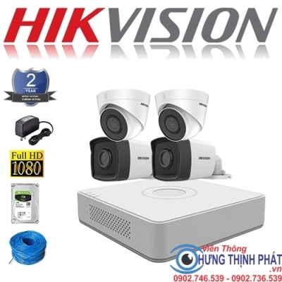 TRỌN BỘ 4 CAMERA IP HIKVISION 2.0 MPX